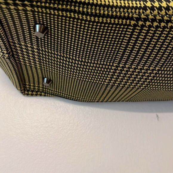 LuLu Dharma Weekender Tote Bag Yellow Plaid Frasier New with Tags - Picture 2 of 9